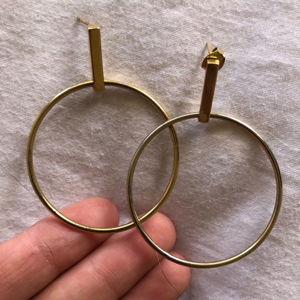 Gold hoops with modern detail - Francescas